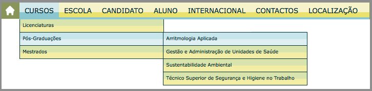 menus e submenus